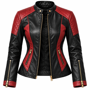 Chaqueta de Invierno de Cuero Genuino Personalizada para MUJER, Chaqueta de Motociclista Premium con Cierre, Prenda Exterior Moderna, Duradera, Cómoda y de Secado Rápido - Product Image 5