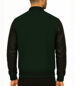Chaqueta universitaria clásica para hombre, estilo Letterman, con cierre frontal a presión, cintura acanalada y detalles bordados. - Product Image 3