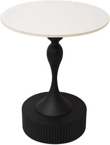 Table d'appoint en métal, petite table d'appoint en métal et marbre, tables d'appoint rondes pour canapé, table basse moderne, petite table d'appoint ronde - Product Image 4