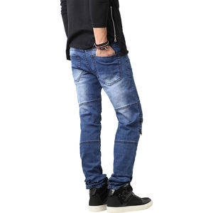 Pantalones Vaqueros Casuales de Mezclilla para Hombre, Corte Recto, Lavado, Cintura Media, Desgastados, Rotos, Venta al por Mayor, Estilo Urbano, Transpirables, de Secado Rápido - Product Image 4