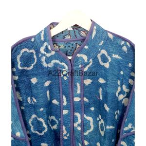 Women's 100% Cotton Vintage Kantha <b>Jacket</b> Handmade Indian Bohemian Style Breathable Floral <b>Pattern</b> Fashionable Kantha <b>Jackets</b> - Product Image 6