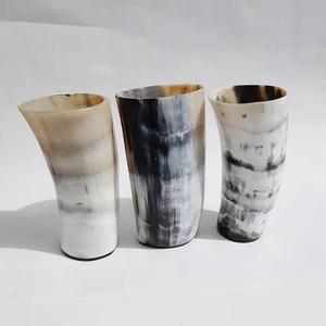 Top Quality Horn Shot Glass Hot Drinking Cow Horn Gold Finishing Rim Glass Bare Ware Hotel Customized Horn Glass - Product Image 1