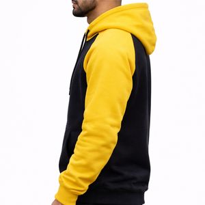 Sudadera con Capucha para Hombre, Dos Tonos, Lisa, Estilo Vintage, Personalizable, de Algodón y Felpa, con Bolsillo Canguro, Manga Larga, Informal, para Invierno - Product Image 4