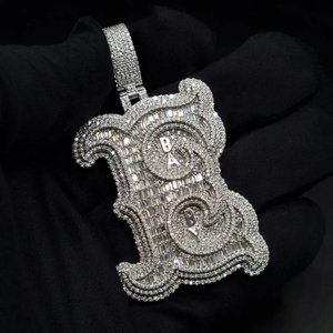 925 Sterling Silver Gold Plated Luxury VVS Moissanite Letter Pendant Charms RB GEMS Custom Iced <b>Rapper</b> Fine Jewelry Party IGI - Product Image 1