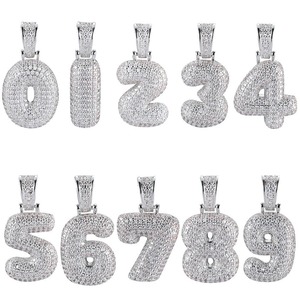 Nuevo Pendiente Retro Europeo y Americano con Números Arábigos del 0 al 9, Incrustado con Circonita, Accesorios para Orejas Estilo Hip Hop, Hipster - Product Image 3