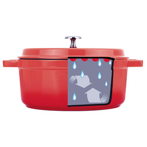 Mini Cocotte Red Lid With Stainless Steel <b>Knob</b> For Baking And Cooking - Product Image 3