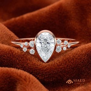 แหวนมอสซาไนต์ทรงรี ประดับเพชรแบบหนามเตย ชุบทองคำสีกุหลาบ สำหรับผู้หญิง แหวนแต่งงานสุดหรู ของขวัญหมั้น เครื่องประดับเจ้าสาว - Product Image 5