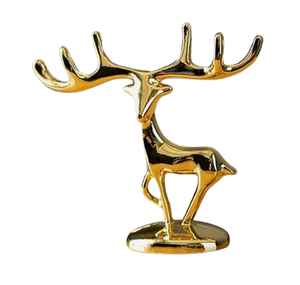 Statue de cerf en métal aluminium finition or, ornement animalier, figurine de décoration intérieure, sculptures de rennes pour salon - Product Image 3