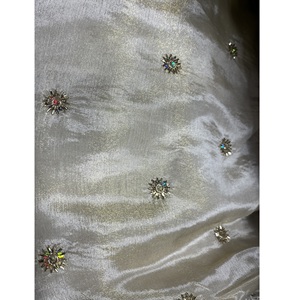 Tissu en viscose brodé de qualité supérieure |   Tissu de broderie 100% viscose pure |   Tissu brodé de fleurs à paillettes - Product Image 1