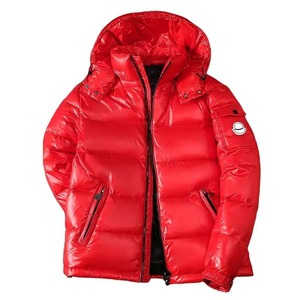 Men's <b>Silver</b> Hooded Waterproof Puffer <b>Jacket</b> Windproof Polyester Wadding Winter Coat Casual Fur Trim Front Logo Zipper Closure - Product Image 4