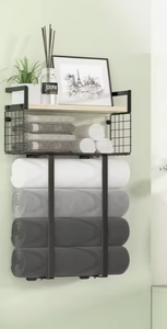 Porte-serviettes mural en acier inoxydable OEM/ODM avec étagère de rangement, support à serviettes pour salle de bain et cuisine, organisateur de mouchoirs - Product Image 3