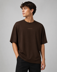 Camiseta Formal de Manga Corta para Hombre Fawkes, Talla Grande, Color Marrón, 100% Algodón, Cuello Redondo, Transpirable, Precio Económico al por Mayor, Personalizable - Product Image 1