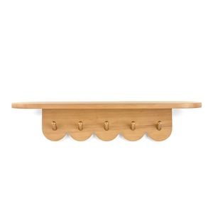 Latest Wooden Wall <b>Shelf</b> <b>Hook</b> Rack Scalloped Design Coat Hanger Entryway Organizer Home Decor Storage <b>Hooks</b> - Product Image 1