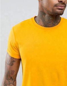 เสื้อยืดผู้ชายผ้าแคนวาสผสมคอตตอนโพลีเอสเตอร์สีพื้นคุณภาพสูง ย้อมสีแบบ Garment Dyed คอเสื้อแบบ Crew ปรับแต่งได้ ระบายอากาศ แห้งเร็ว ทรงปกติ - Product Image 3