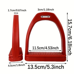 Black <b>Engineering</b> <b>Plastic</b> Equestrian Tool Accessories with Anti Slip Rubber Pads - High-strength Stirrups - Product Image 3