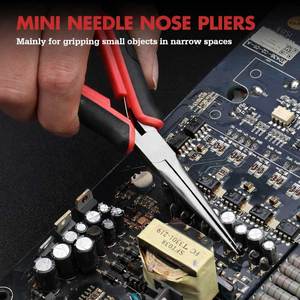 2 Piece 6 Inch Stainless Steel Mini Long Nose Bent Needle Nose <b>Pliers</b> <b>Set</b> Jewelry Making Wire Wrapping Bending Grip Tools - Product Image 3