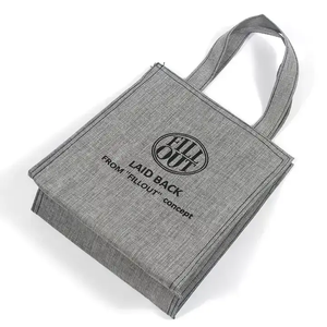 Sac à déjeuner en jute imprimé tendance avec isolation thermique, capacité de 6 à 10 L, design avec poignée pour le stockage des aliments - Product Image 1