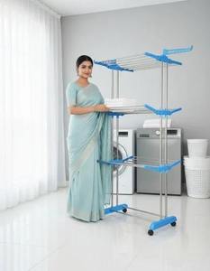 Durable Foldable Drying <b>Rack</b> Stainless Steel Laundry Clothes <b>Stand</b> Dish <b>Towel</b> Hanger Portable Adjustable Home Storage Space <b>Rack</b> - Product Image 4