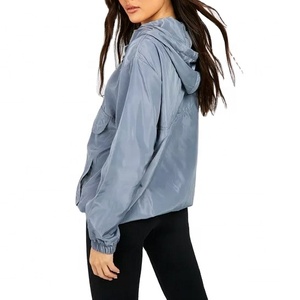 Custom Gym Wear Zipper Pullover Jogging Windbreaker <b>Jacket</b> <b>Women</b> Mesh Lining Windbreaker <b>Jacket</b> For <b>Women</b> - Product Image 2