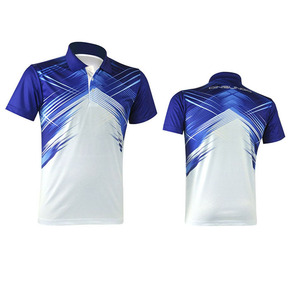 Men's Short Sleeve Polo Shirt Geometric Print Quick Dry Sporty Design Blue White Knitted Polyester - Product Image 3