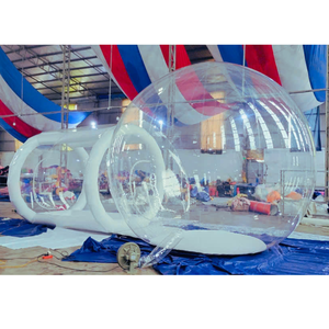 Structure de jeu gonflable géante en PVC, maison à bulles portable pour l'extérieur, ballons roses et blancs, dôme transparent, équipement de terrain de jeu THUY - Product Image 4
