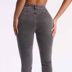 Pantalones Vaqueros de Mezclilla para Mujer, Estilo Moderno, Holgados y Ajustables, Color Negro, Cantidad Personalizada, Pantalones de Algodón - Product Image 6