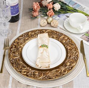 Assiette de présentation en cuivre métallisé de luxe pour la décoration de table de mariage et de banquet - Product Image 4