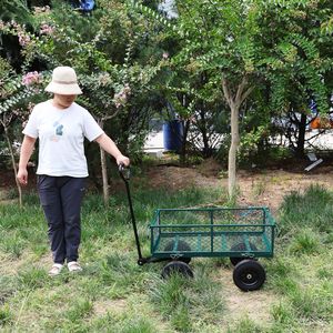 Chariot à roues pleines vertes pour le transport de bois de chauffage et d'outils de jardin, pour chariots à main et chariots à roulettes - Product Image 6