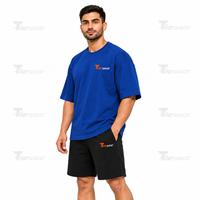 Ensemble d'été 100 % coton pour hommes – Vente en gros, logo personnalisé, ensembles courts respirants, survêtements d'été, ensemble décontracté T-shirt et short OEM