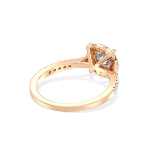 Bague de fiançailles REYES avec halo de diamants cultivés en laboratoire certifiés IGI, en or massif 14 carats, diamants HPHT CVD, cadeau de mariage, bijoux fins pour elle - Product Image 3