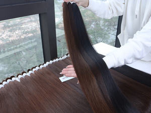 Extensiones de cabello humano real vietnamita de alta calidad 100% a granel Color oscuro Excelente valor Precio de fábrica - Product Image 3