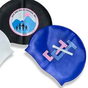 Chapeau de natation pour femmes Jack Jill, couleur personnalisée, logo personnalisé, écologique, en silicone imperméable, extensible et confortable, pour l'entraînement en piscine - Product Image 5