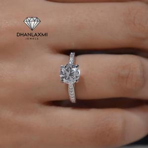 18K Gold Lab Grown Diamond Ring 1.05 Carat Round Brilliant Half Eternity Wedding Band Women Fine Jewelry Wholesale Export Luxury - Product Image 6