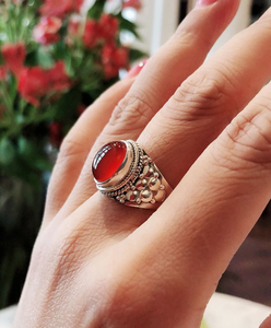 Carnelian Gemstone <b>Ring</b> 925 Silver Handmade <b>Statement</b> <b>Ring</b> For Her Boho Jewelry - Product Image 6