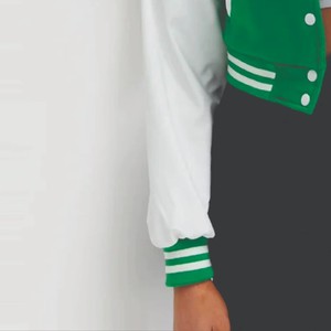 High Quality Women Varsity Baseball <b>Jacket</b> Custom Letterman Coat Wool <b>Leather</b> Sleeves OEM ODM Factory Sample Service - Product Image 4