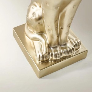 Porte-bougie décoratif en résine, figurine de guépard dorée de luxe, statue d'animal pour décoration de maison sur le thème du safari - Product Image 5