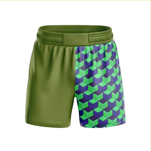 Shorts de boxe décontractés pour hommes, respirants, à séchage rapide, extensibles, avec logo personnalisé sur le devant, 100 % polyester, pour les arts martiaux. - Product Image 3