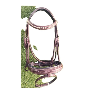 Premium Quality Handmade Leather <b>Crystallized</b> Equestrian Horse Bridle With Soft Padding <b>Top</b> Indian Manufacturer Supplier - Product Image 3