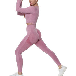 Ensembles de yoga décontractés respirants à séchage rapide pour femmes, vêtements de sport de haute qualité en Spandex/Polyester, le meilleur matériau - Product Image 4