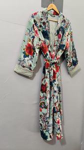 Robe Kimono Rose en Coton Imprimé Tigre pour Femme, Manches Trois-Quarts, Coupe Ample, Ceinture Enveloppante, Tenue Décontractée Toutes Saisons, Longueur Midi Tissée - Product Image 2