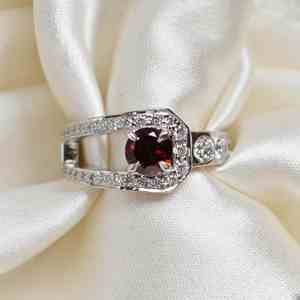 Natural Red <b>Garnet</b> <b>Ring</b> 925 Sterling <b>Silver</b> Luxury Prong Set Gemstone <b>Ring</b> for Party Occasions Fine Jewelry - Product Image 2