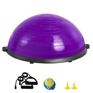 Palla da Yoga da 23 Pollici con Capacità di 660 libbre, Mezza Palla per Esercizi con Bande di Resistenza e Pompa a Pedale, Palle per Equilibrio da 23 Pollici - Product Image 1