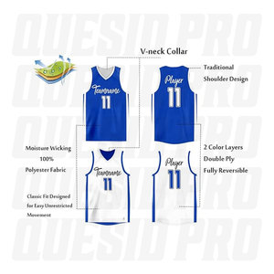 Camiseta de Baloncesto Personalizada de Poliéster, Antibacteriana, que Absorbe la Humedad, Ropa Deportiva de Secado Rápido para Clubes y Equipos - Product Image 2