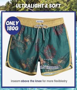 กางเกงว่ายน้ำผู้ชายคุณภาพสูง ยืดหยุ่นได้ แห้งเร็ว ลายพิมพ์ทั่วตัว สีสันตามสั่ง พร้อมเชือกผูกเอวแบบยืดหยุ่น - Product Image 2