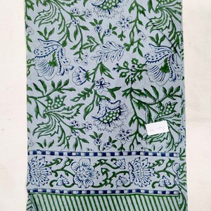 100% Cotton Soft Voile Fabric Beach Wrap Block Print Scarf Summer Beach Pareo Indigo Blue Printed Beach <b>Sarong</b> - Product Image 2
