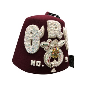 แบรนด์ใหม่2023 qrq shriner fezzes | รูปแบบใหม่ปักด้วยมือออกแบบเองและชื่อ Maroon fezzes - Product Image 4