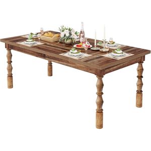 Tavolo da pranzo per 4-6 persone grande rettangolo in legno tavolo da pranzo da cucina per cucina e sala da pranzo - Product Image 5