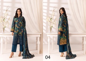 Tenues shalwar kameez brodées en coton/lawn pour femmes, tenues en coton/lawn de Faisalabad, shalwar kameez pakistanais de haute qualité - Product Image 2