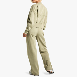 Custom Women's Winter Solid Hooded Cargo Tracksuit <b>Set</b> High Neck Crop Top and <b>Joggers</b> 2 Piece <b>Matching</b> Pockets Casual Outfit - Product Image 4