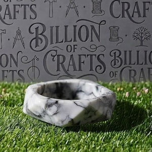 Billion of Crafts Handmade Resin Round Wide Wrist Cuff Artistic Home <b>Decoration</b> Sculpture Bangle for Wedding - Product Image 2